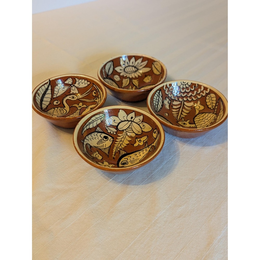Vintage Hand Painted Decorative Jalisco Mexican Bowls (4)